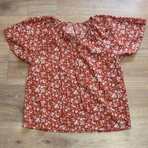 Floral Red Women's Top